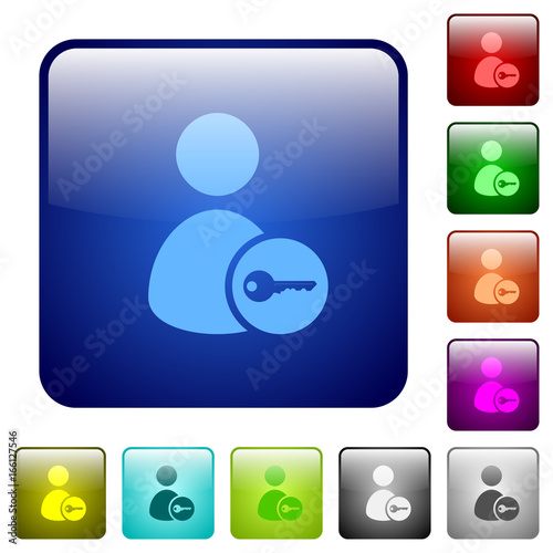 Secure user account color square buttons
