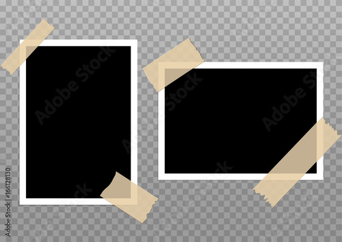 Vector photo frame picture background. Border photography album design. Image element empty retro frame