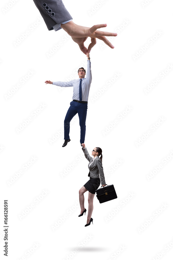 Fototapeta premium Recruitment concept with hand picking employee