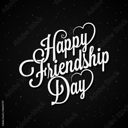 friendship day lettering vintage logo design background