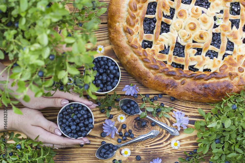 yeast cake with blueberries