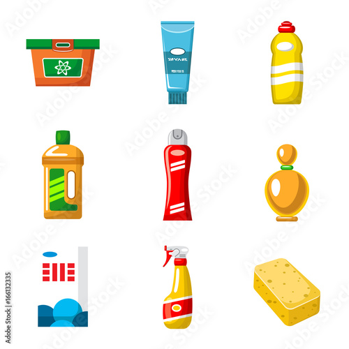 Objects of household chemicals vector isolated