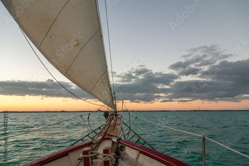 Sailing in the Keys Waiting for Sunset. Exposure done while in a Sailing Boat in the Keys, USA.
