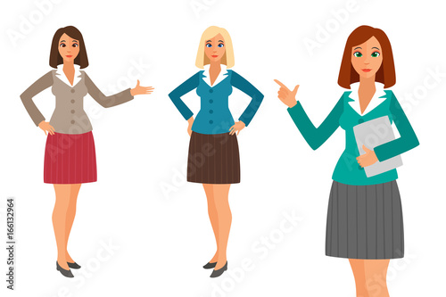 Business women in formal clothes. Base wardrobe.