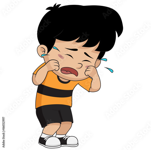 kid crying.vector and illustration.