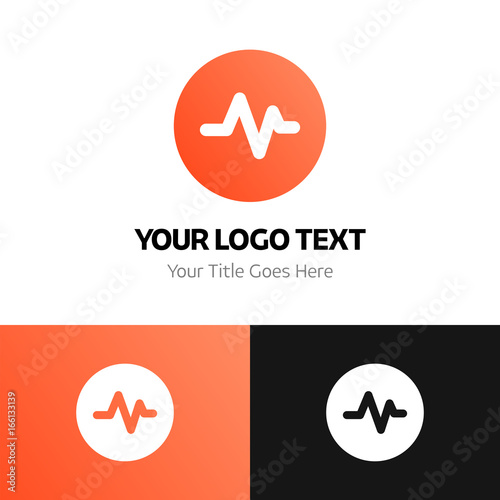 Heart rate logo template. Logo branding for your new corporate company. File can be use vector eps and image jpg formats