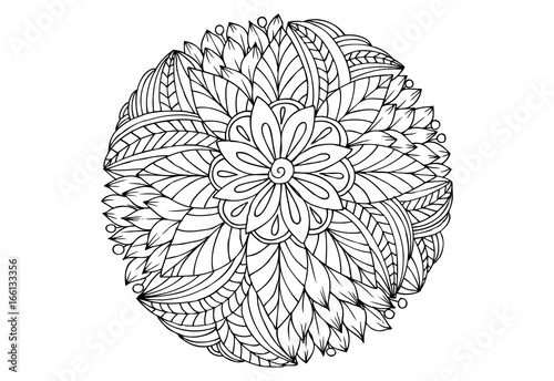 Monochrome floral mandala