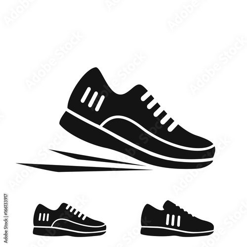 Running shoes icon set
