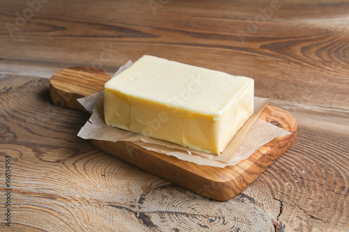 Butter on wooden board