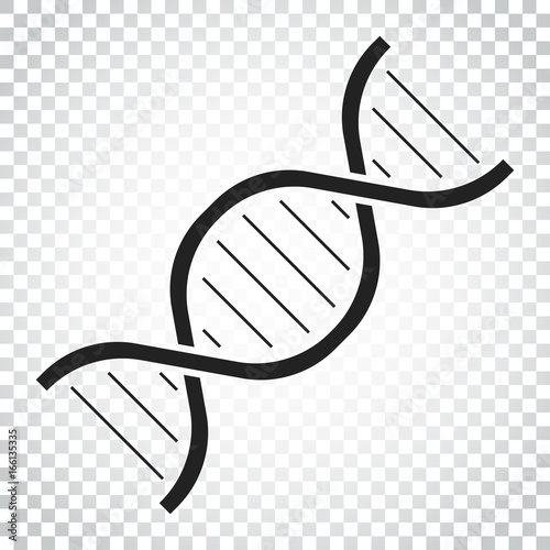 Dna vector icon. Medecine molecule flat illustration. Simple business concept pictogram.
