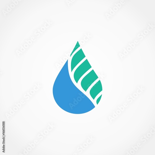 abstract water drop leaf logo
