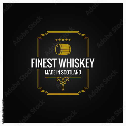 whiskey logo dark label design background