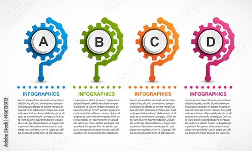 Abstract gears infographic. Design element. Infographics for business presentations or information banner.