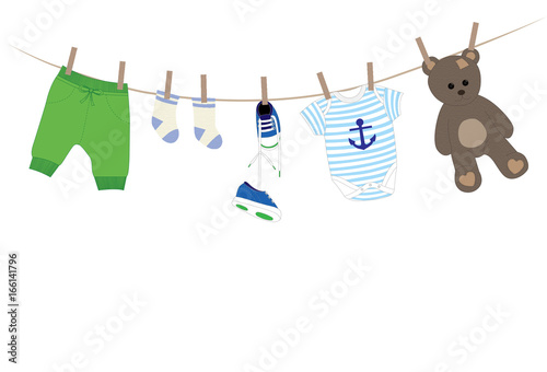 Baby Boy Clothes Illustration