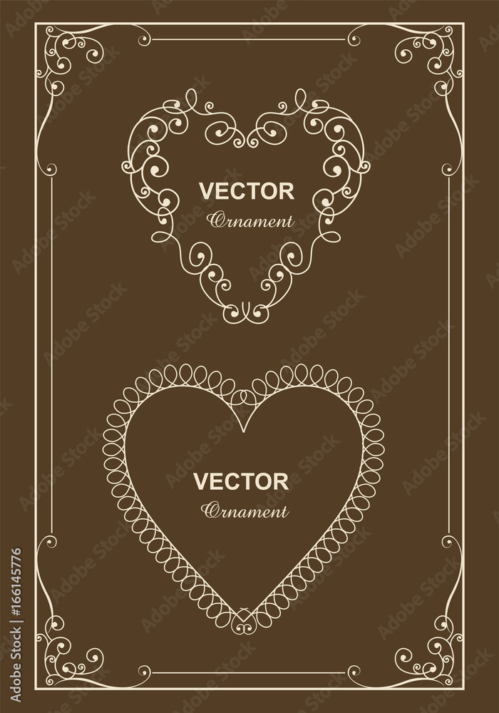 ハートのフレーム クラシカルオーナメント 飾り罫 飾り囲み 囲み罫 Hand Drawn Ribbon Vector Stock Vector Adobe Stock