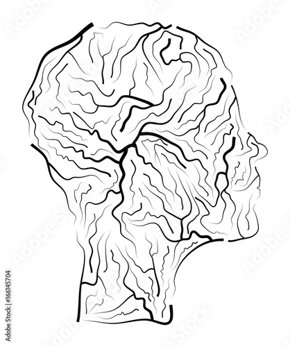 vein  human head  vector symbol icon design. Beautiful illustration isolated on white background