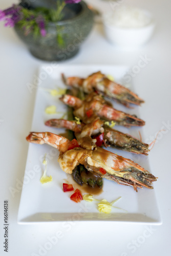 King prawn with Tamarind sauce from Thai cuisine