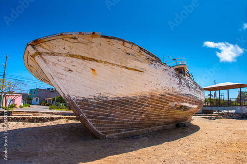 Old boat. Fishing boat. Woo...