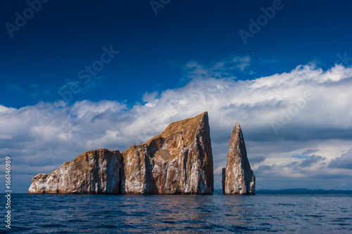 Ecuador. Galapagos Islands. Island in the Pacific Ocean. The rock above the water. A big rock sticking out of the water.