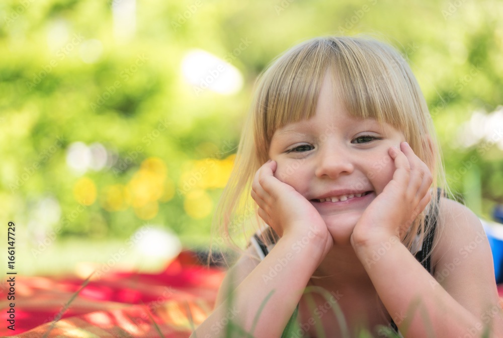 Little girl in park.