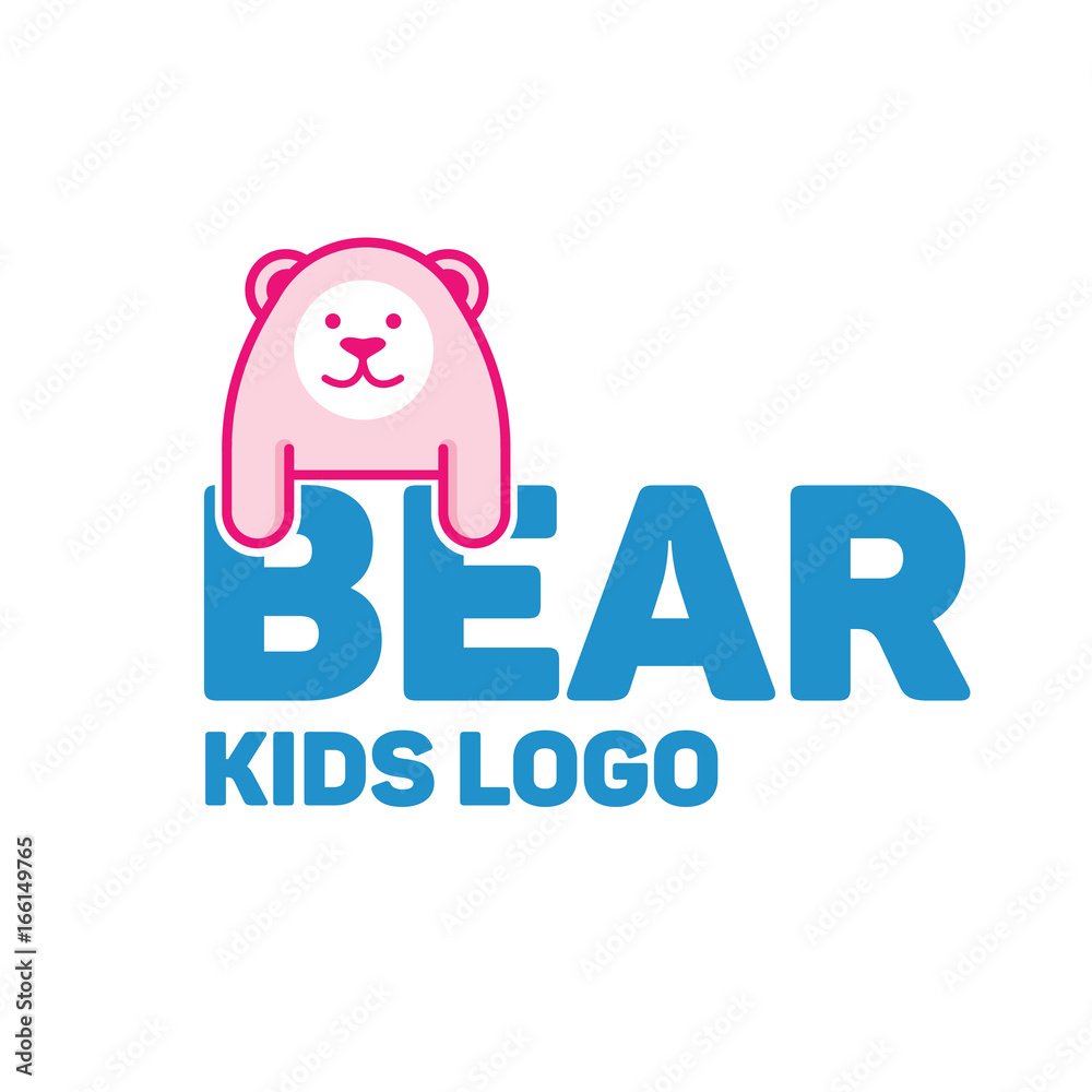 Bear logo for kid and children Bear logo for kid and children