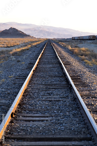 Railroad tracks in the California desert