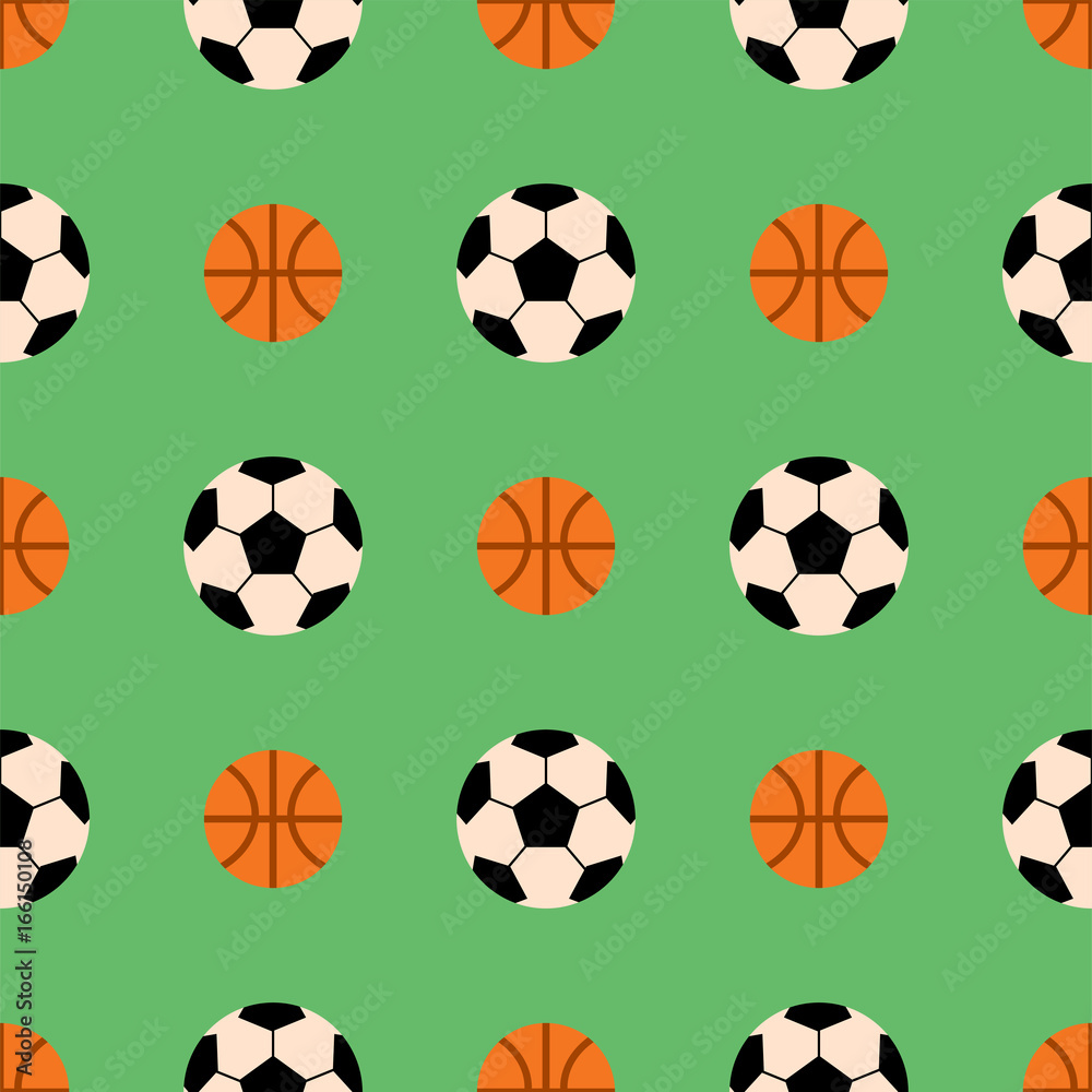 Seamless pattern with soccer balls vector hexagon symbol sport game tile basketball sport shape backdrop illustration.