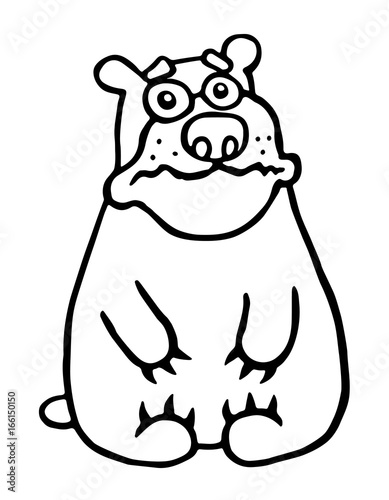 cute sad bear. vector illustration.