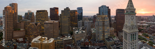 Aerial panorama Boston clock tower