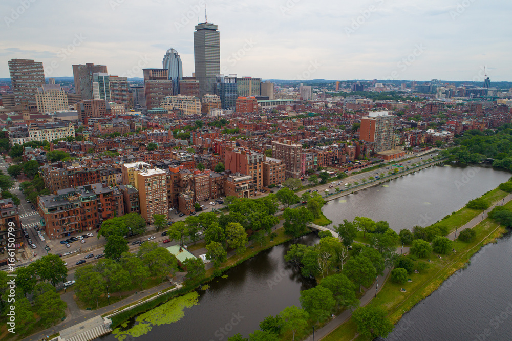 Fototapeta premium Aerial drone image Boston Massachusetts USA