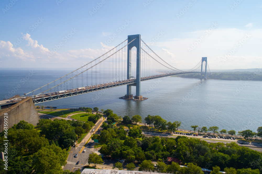 Aerial image of the Verrazano Narrows Bridge New York