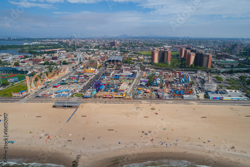 Aerial drone photo of Coney Island New York USA photo