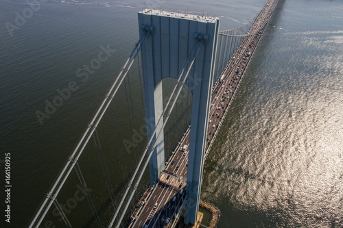 Obraz na plátně Aerial image of the Verrazano Narrows Bridge New York