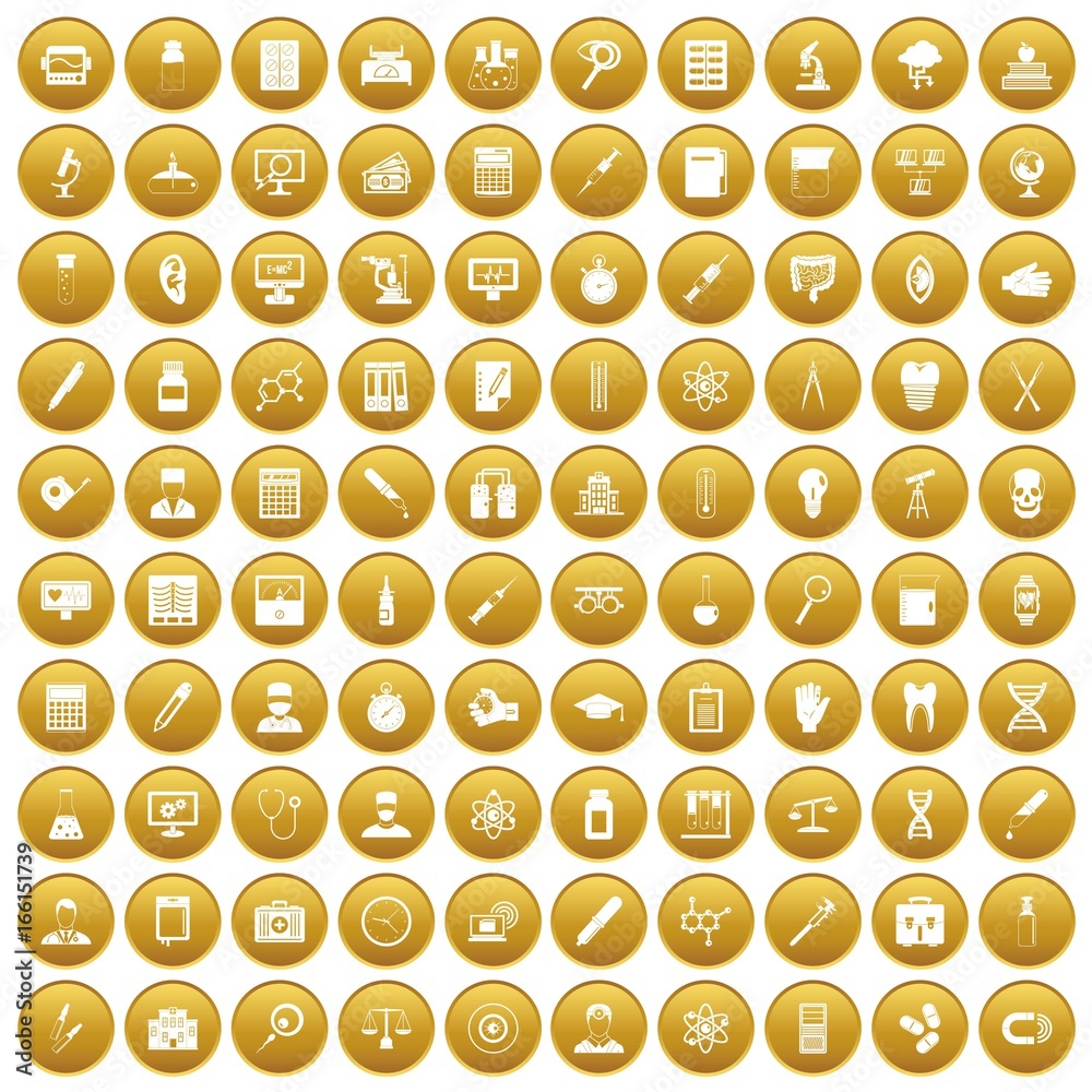 100 lab icons set gold 100 lab icons set gold