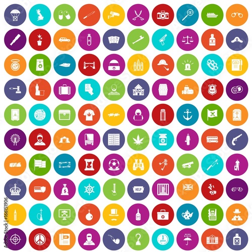 100 offence icons set color