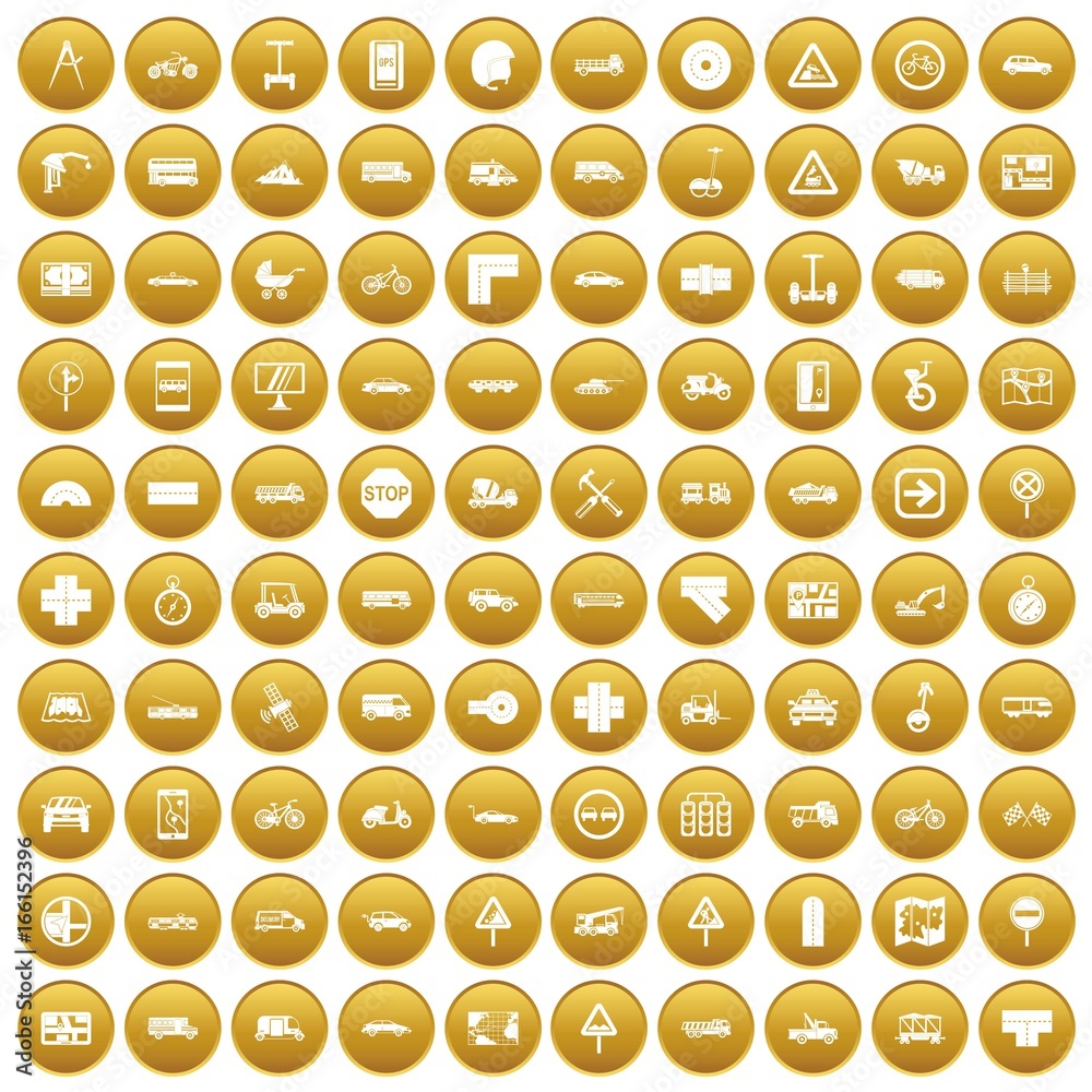 100 location icons set gold 100 location icons set gold