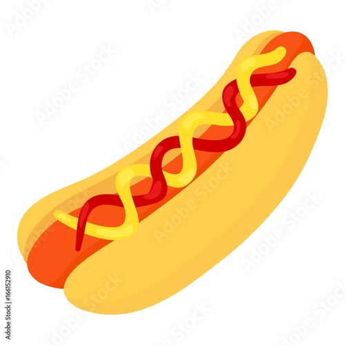 Hotdog icon, cartoon style