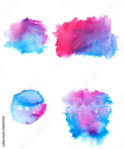 Colorful abstract watercolor texture stain with splashes and spatters. Modern creative watercolor background for trendy design.
