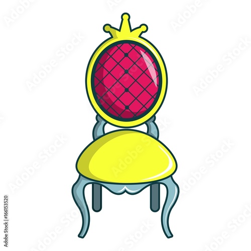 Princess throne icon, cartoon style