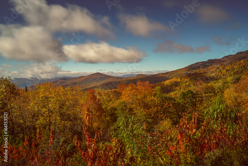 Blue Ridge Parkway Fall Foilage and Mountains