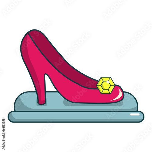 Princess shoe icon, cartoon style