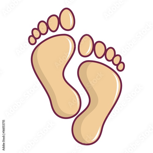 Baby footprints icon, cartoon style