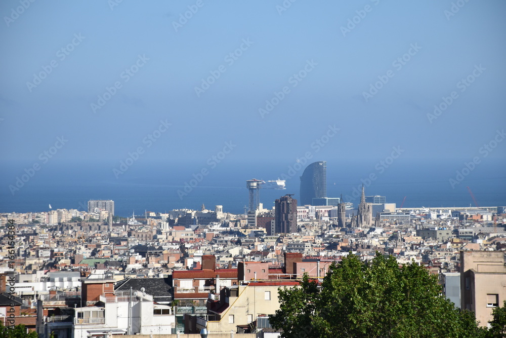 Imagen aérea de Barcelona desde Parque Güell