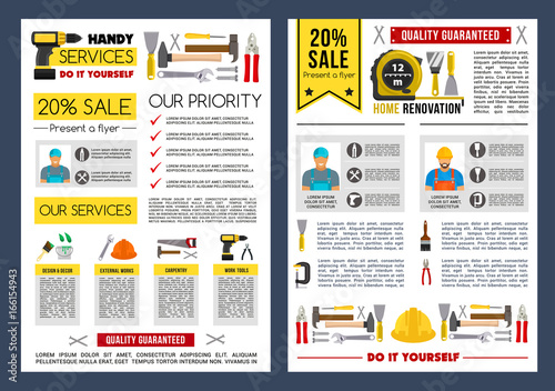 Vector poster template for home repair service