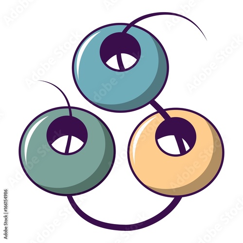 Beads on a string icon, cartoon style