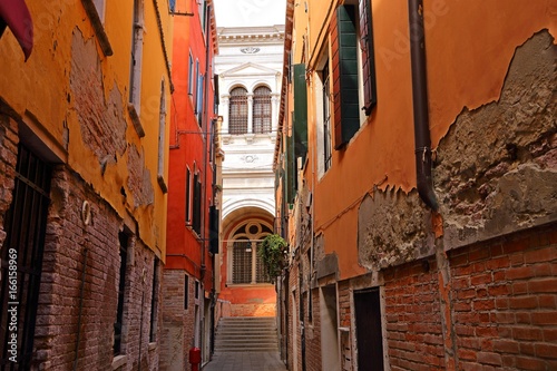 colorful houses and street view in Venice, Italy   © leochen66