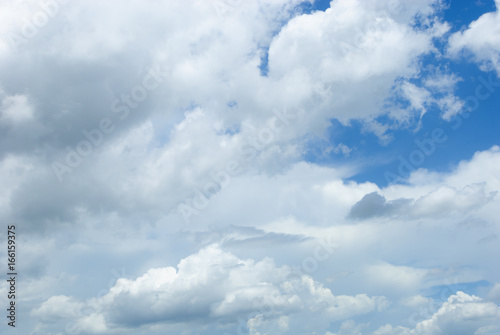 Blue sky with soft white clouds