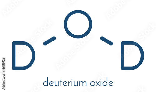Deuterium oxide (heavy water) molecule. Skeletal formula.