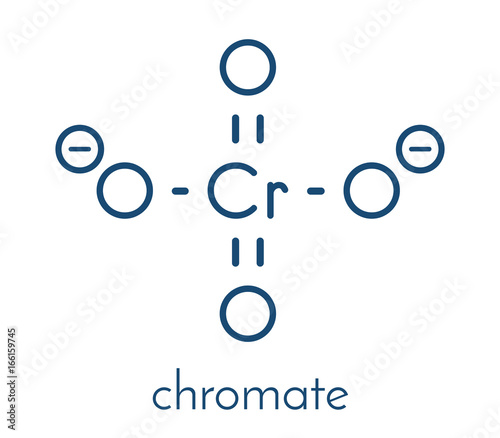 Chromate anion, chemical structure. Skeletal formula. photo