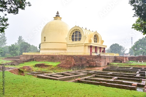 Exteriors of Parinirvana Temple and Parinirvana Stupa photo